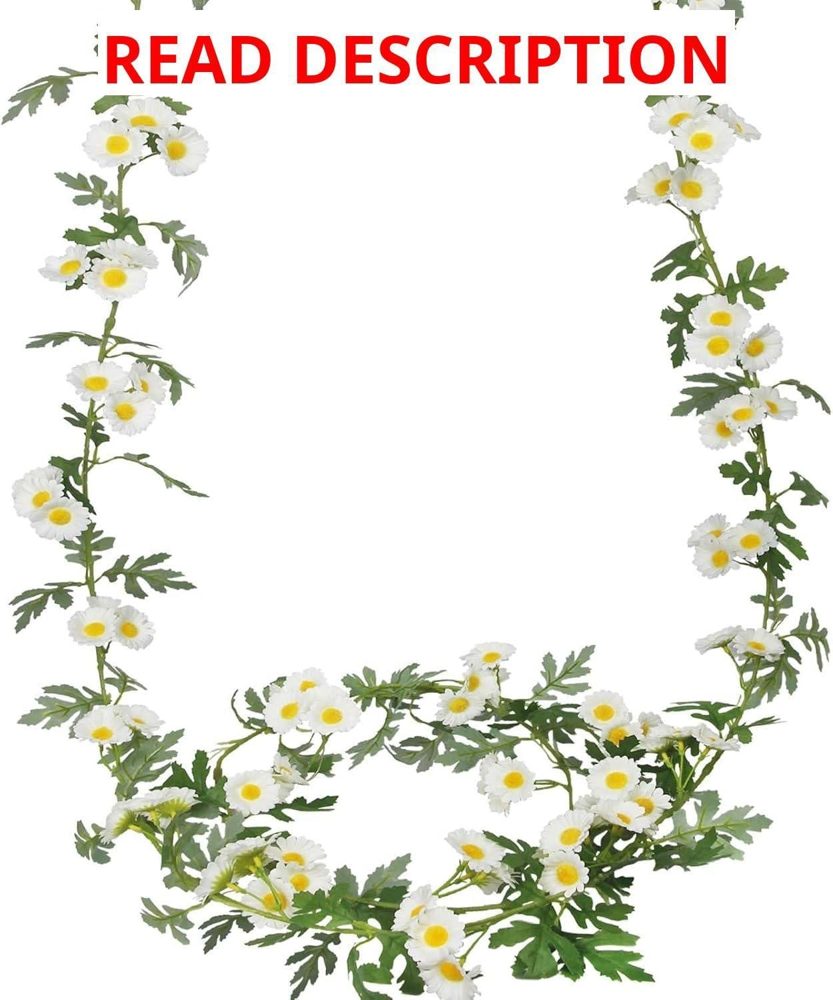 2 Pcs Wildflower Garland 12ft Daisy Flowers