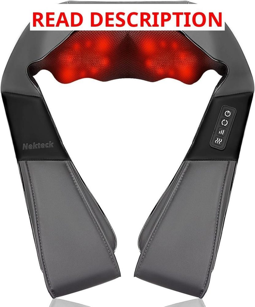 Nekteck Shiatsu Neck Massager with Heat Gray