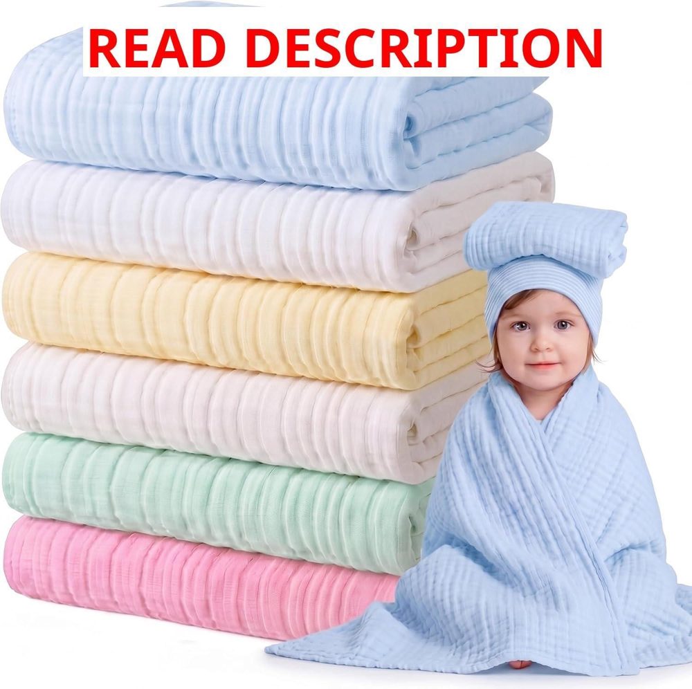 Chumia Baby Muslin Bath Towels (6) Multicolor