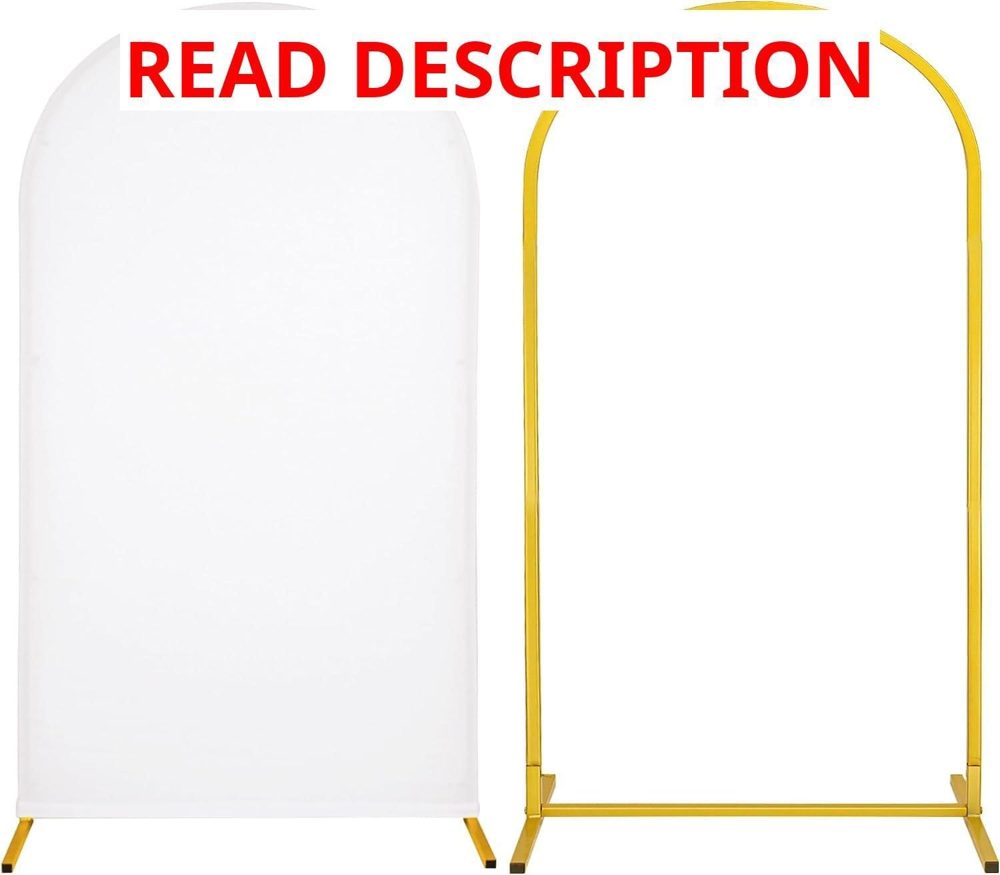 Metal Arch Stand & Cover White Backdrop 7.2FT