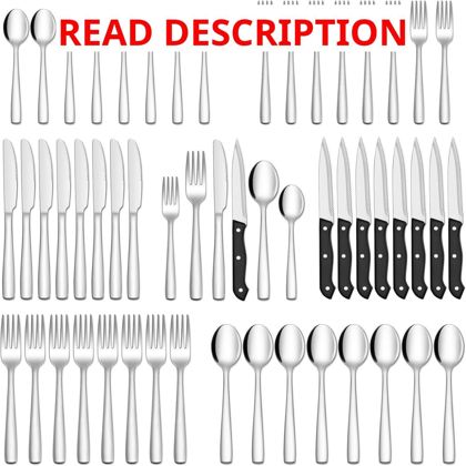 Hiware 72-Piece Stainless Flatware Set for 12