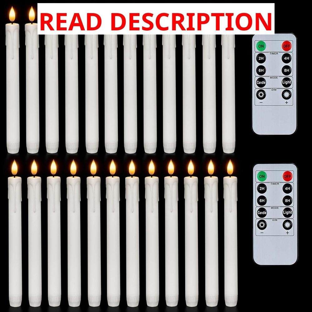 Homemory Flameless Taper Candles with Remote