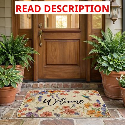 Wildflower Spring Welcome Doormat 15x23in