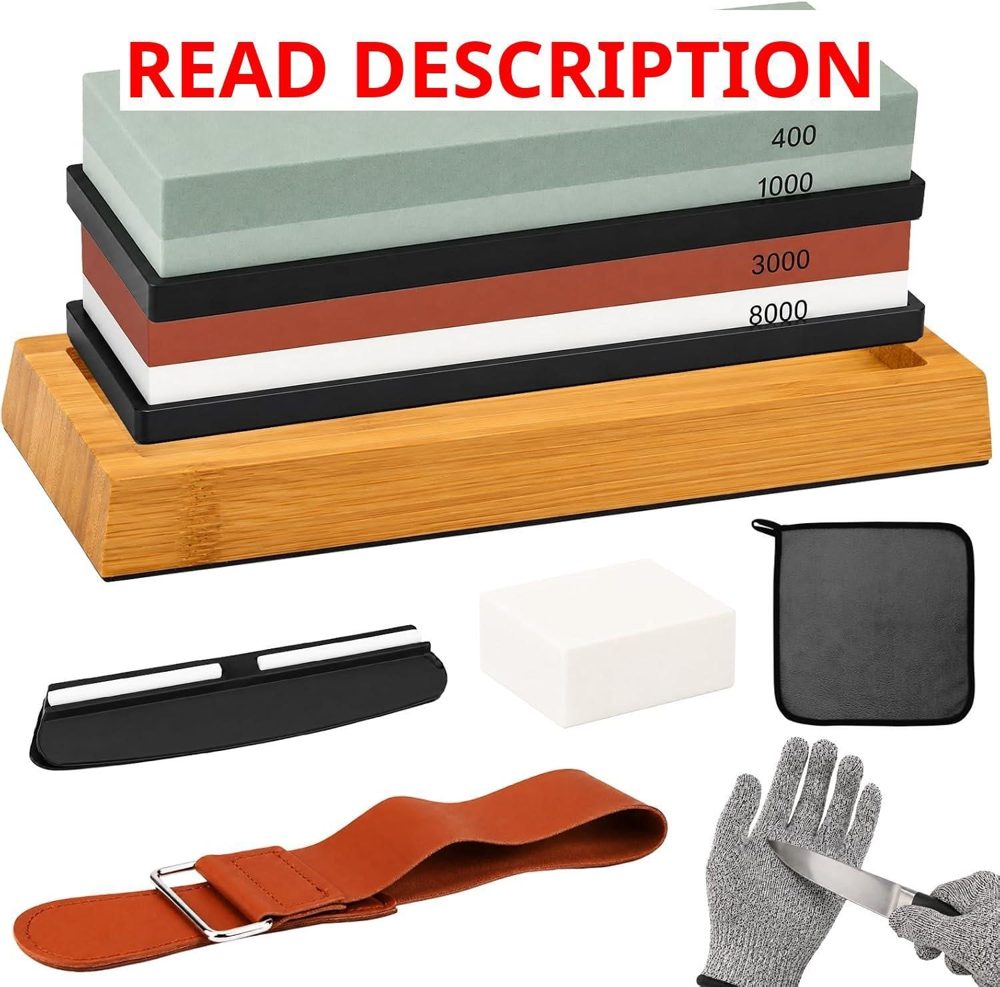 Knife Sharpening Stone Set: Whetstone Kit