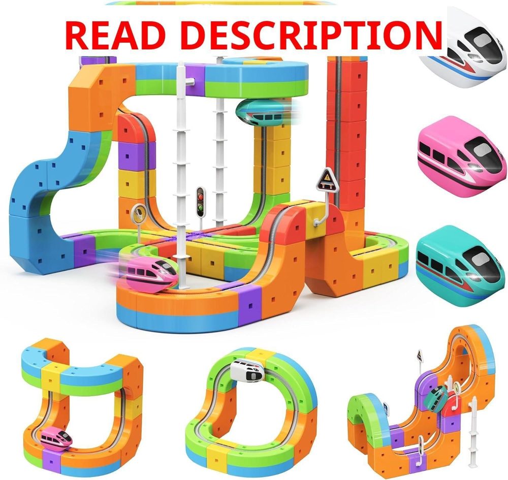 Electric Train Set with 3D Tracks 93pcs STEM