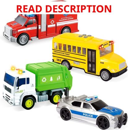 JOYIN 4Pcs Emergency Vehicles Set