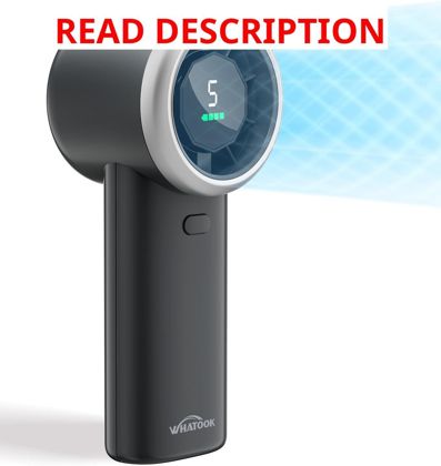 WHATOOK Portable Handheld Turbo Fan 5 Speeds