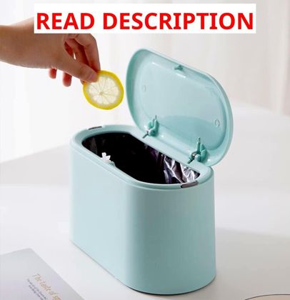 LTWQLing Mini Trash Can with Lid (Sky Blue)