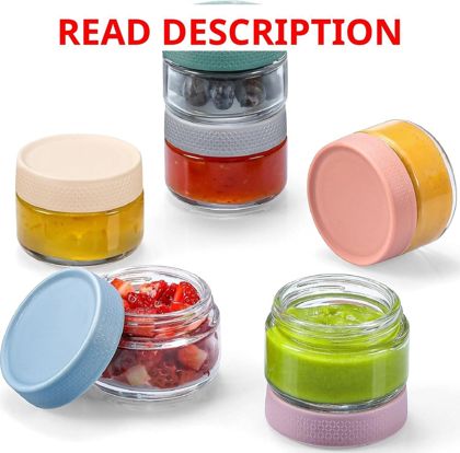 NETANY 2oz Glass Dressing Containers 6-Pack