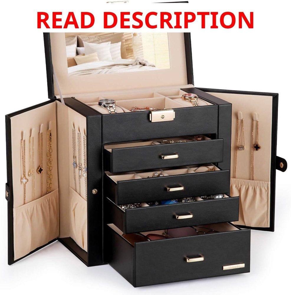 Homde Jewelry Box: 5-Layer Organizer with Lock