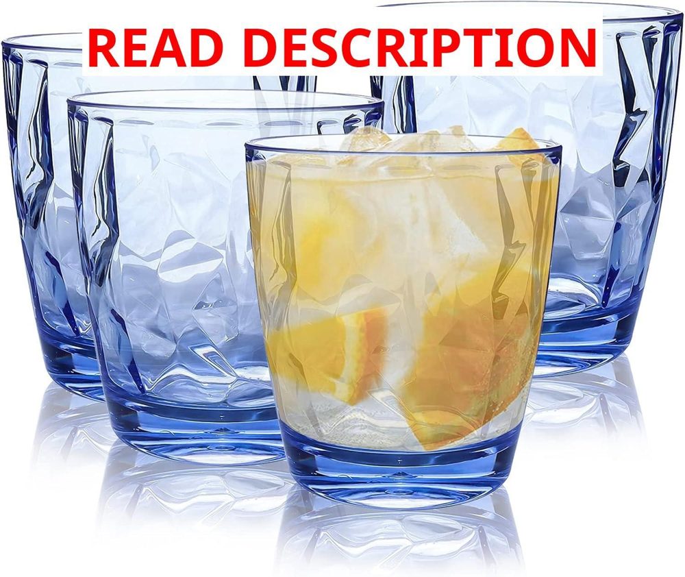 Topsky 10 oz Plastic Tumblers Set of 4 Blue