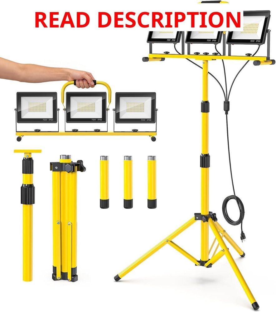 3-Head LED Work Light with Stand
