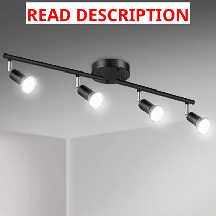 Unicozin LED 4-Light Track Kit 24.8" Black
