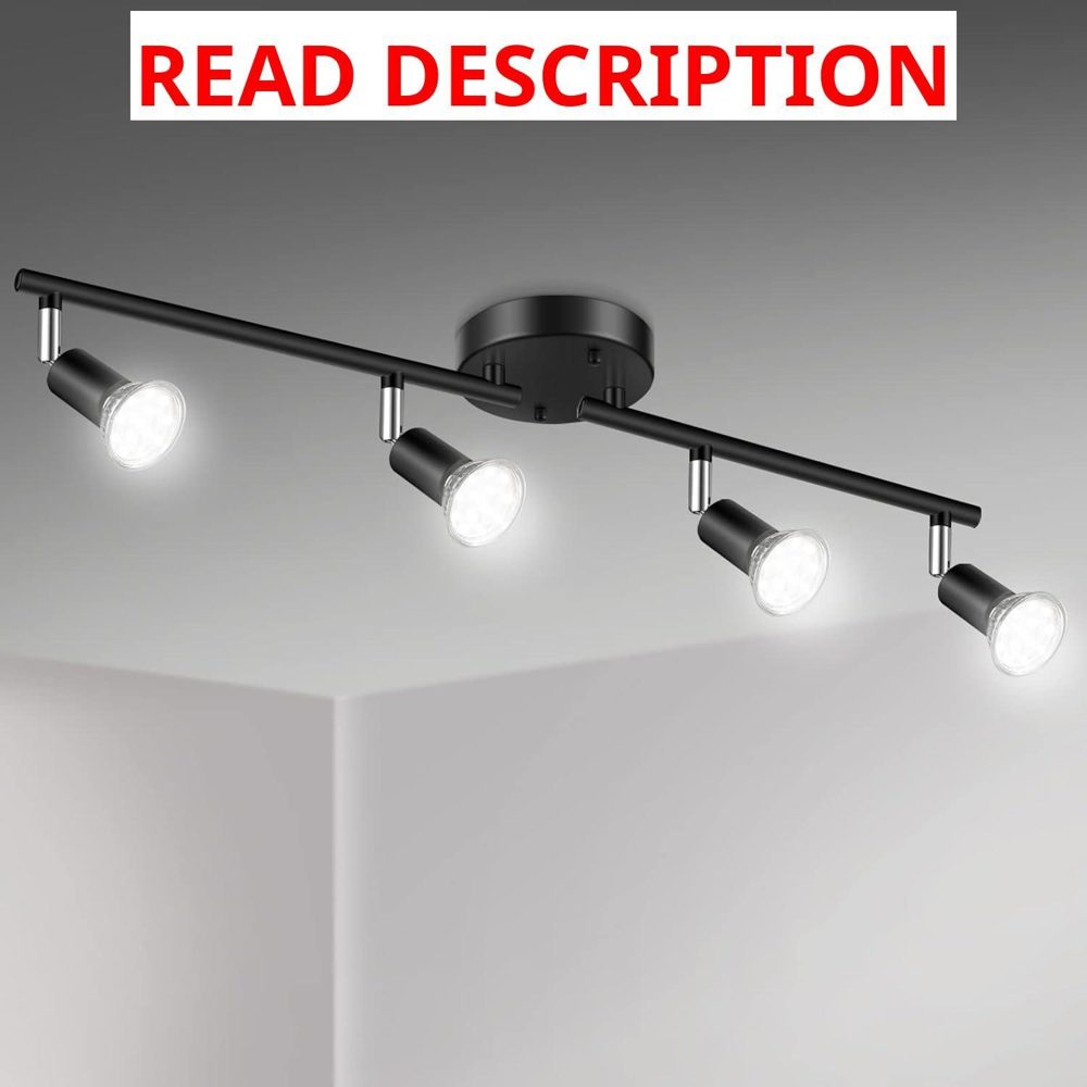 Unicozin LED 4-Light Track Kit 24.8" Black