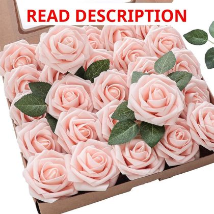 Floroom 25pcs Real-Looking Roses with Stems