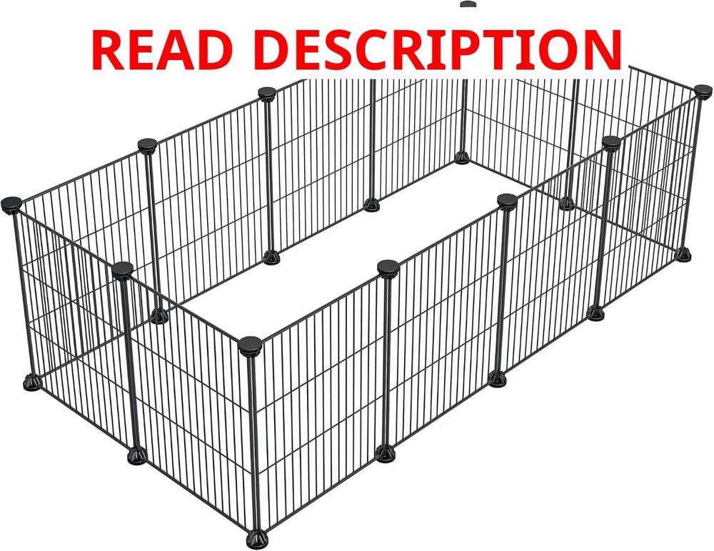 LURIVA DIY Small Animal Playpen 15 12" Black