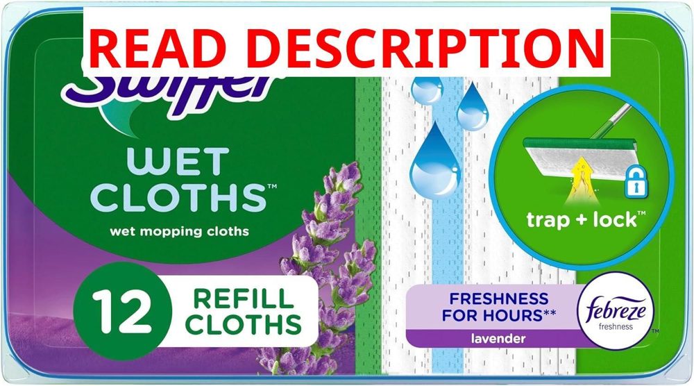 Swiffer Sweep+Mop Wet Pads Refill 12ct Lavender