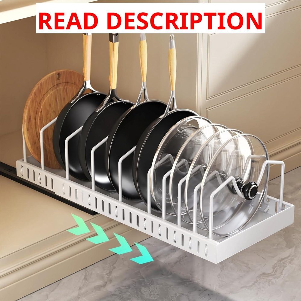 Pull-Out Pots & Pans Organizer 10 Dividers