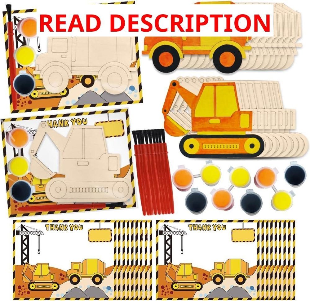 Construction Party Favors: 24 Pcs Cards