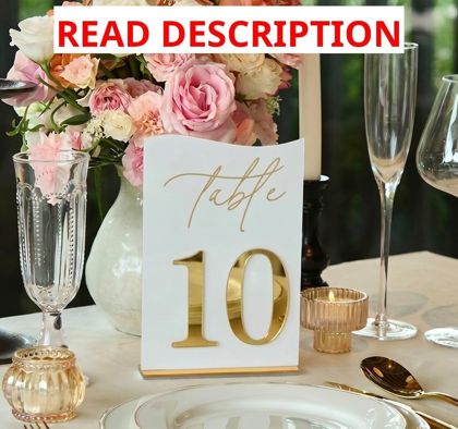 Gold Mirrored Table Numbers 1-10