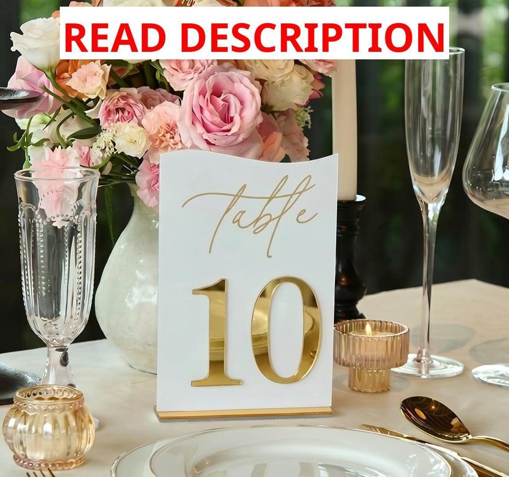 Gold Mirrored Table Numbers 1-10