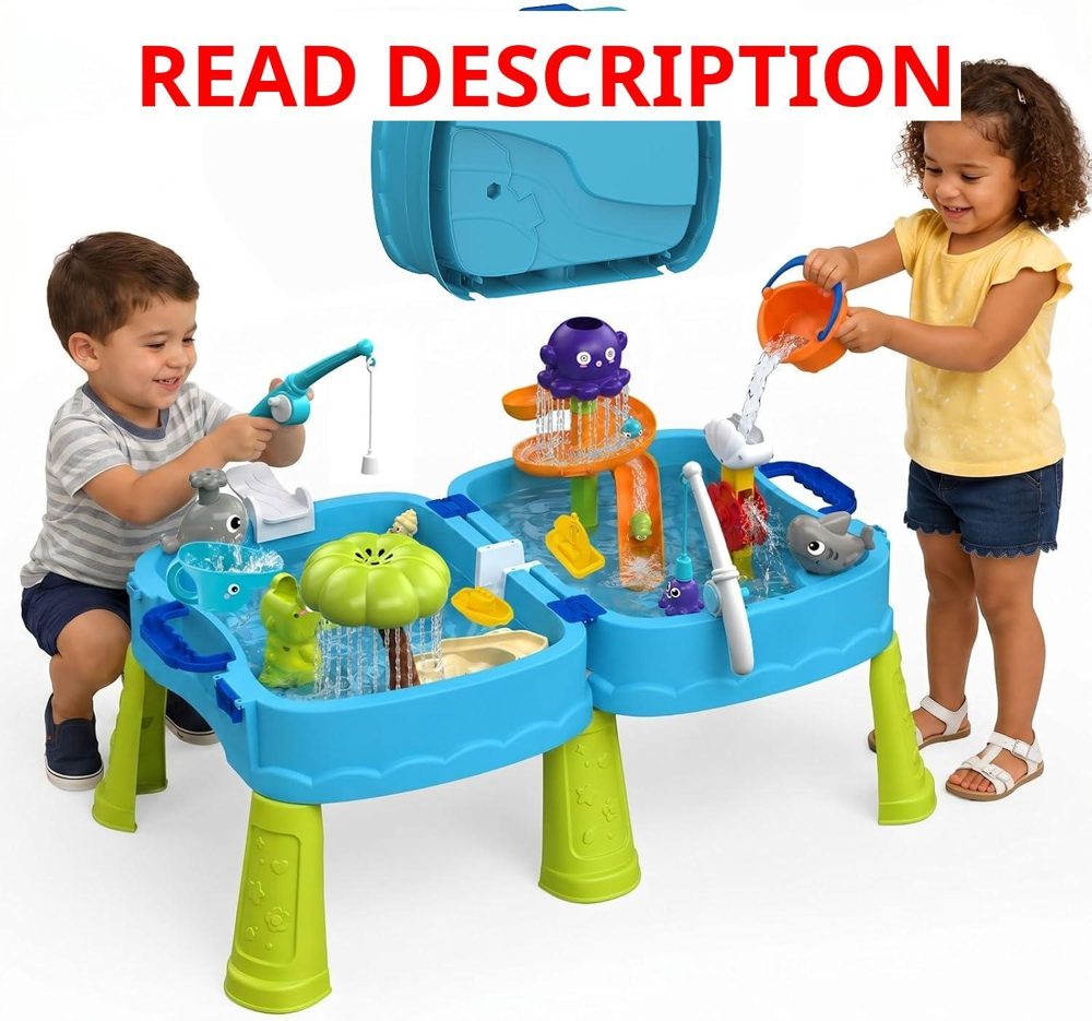 Foldable Double-Sided Water Table for Toddlers