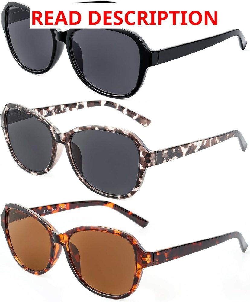 JOLISU 3 Pack Reading Sunglasses UV400
