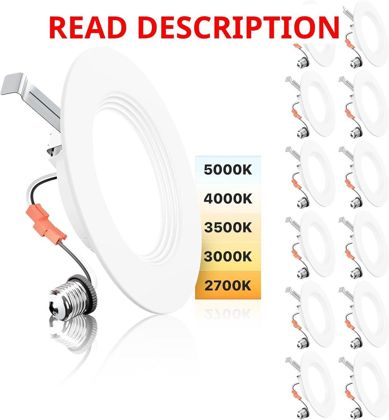 Ensenior 5/6" 5CCT LED Can Lights 12-Pack