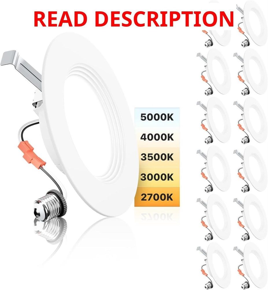 Ensenior 5/6" 5CCT LED Can Lights 12-Pack