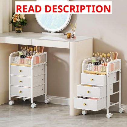 SWTYMIKI Rolling Makeup Cart - 3 Drawers
