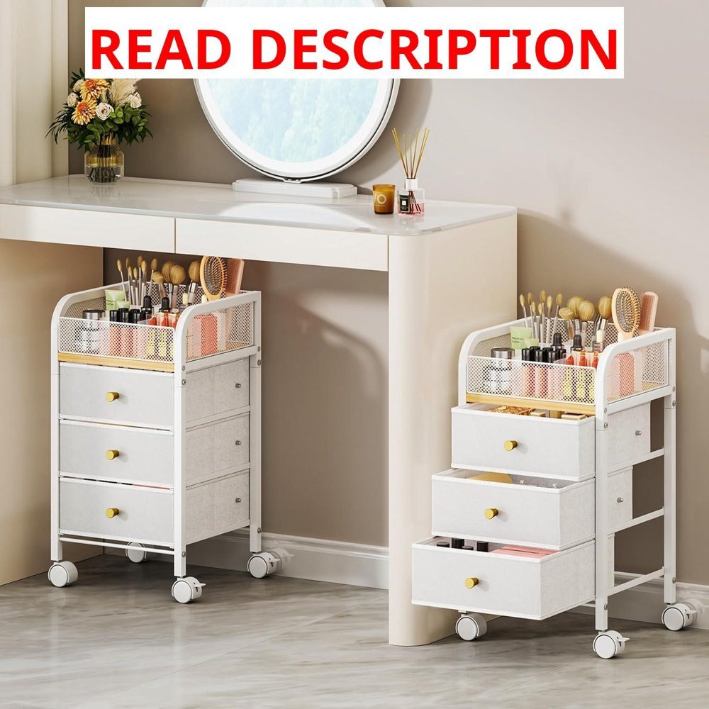 SWTYMIKI Rolling Makeup Cart - 3 Drawers