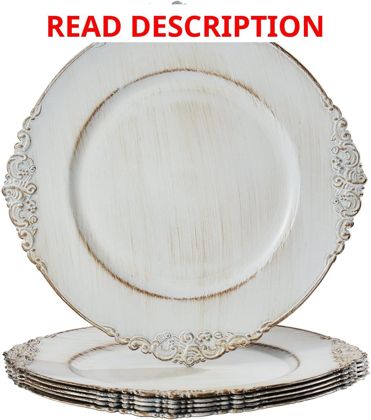 MAONAME Antique White Charger Plates 13"
