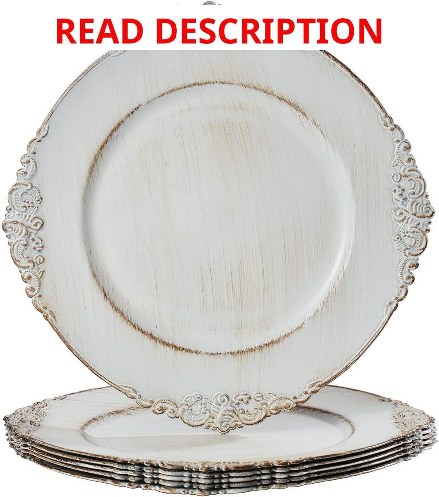 MAONAME Antique White Charger Plates 13"