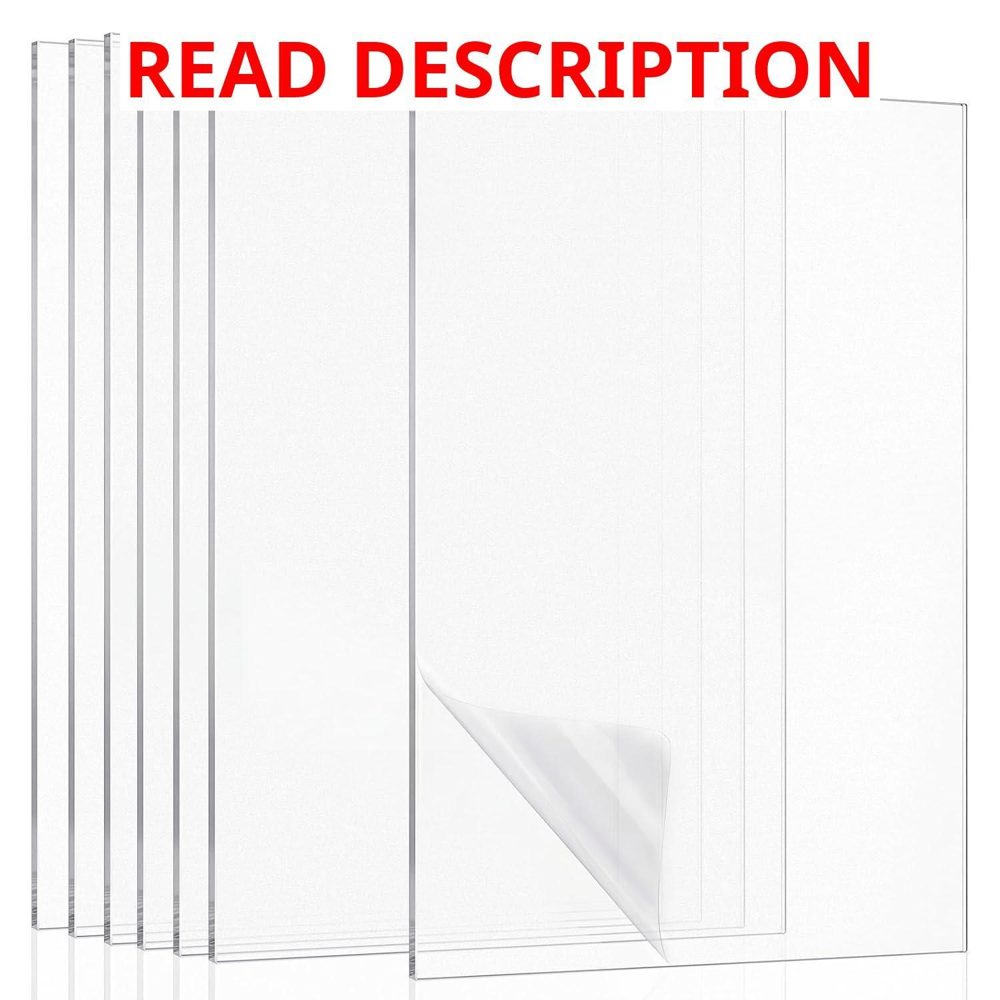 Junkin 6 Pack Non-Glare Acrylic Sheet 8x10