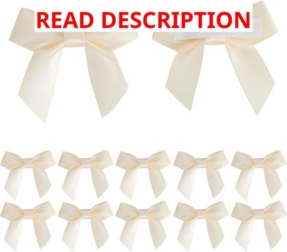 AIMUDI Ivory Satin Ribbon Bows 2" 50 PCs