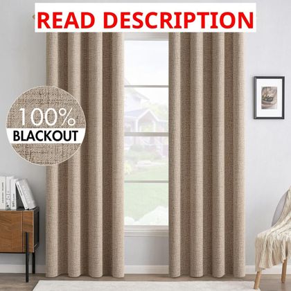 MIULEE 100% Blackout Linen Curtains 52x84 (2)