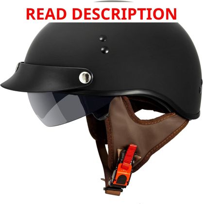 VCAN Cruiser Half Face Helmet with Sun Visor