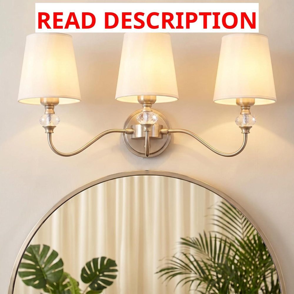 Brushed Nickel 3-Light Vanity Light