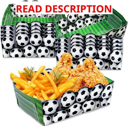 36 Pack Soccer Paper Trays - Disposable Plates