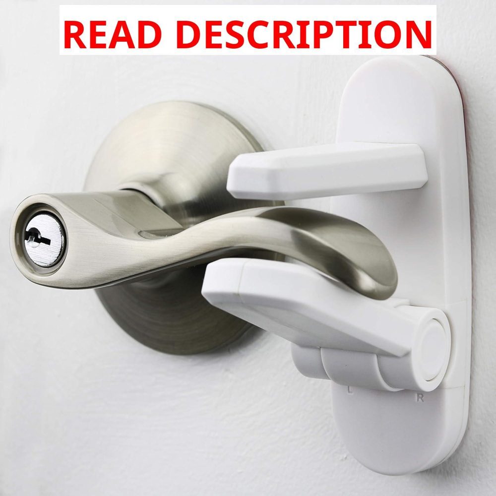 Door Lever Lock (2 Pack) One-Hand Operation