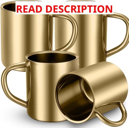 Cunhill 4 PC 7.5oz Stainless Coffee Mug Set