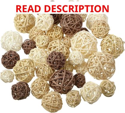 Patelai 36 Pcs Rattan Balls 4 Sizes