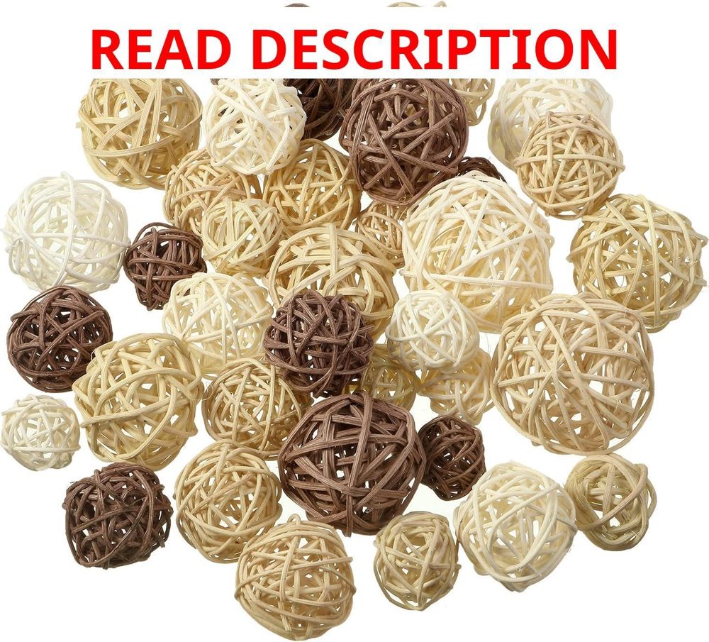 Patelai 36 Pcs Rattan Balls 4 Sizes
