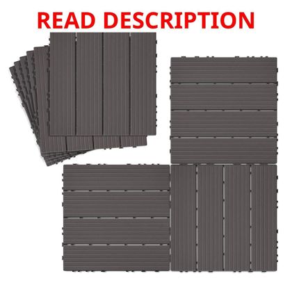 9 PCS Interlocking Deck Tiles 12x12 Brown