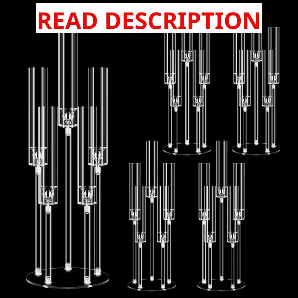 Acrylic Candelabra 4-Set 5-Arms Centerpieces