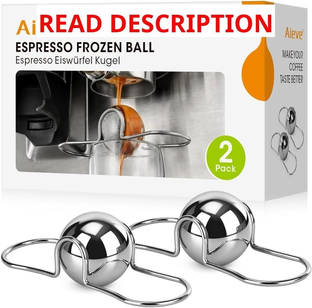 AIEVE 2 Pack Espresso Cooling Ball Steel