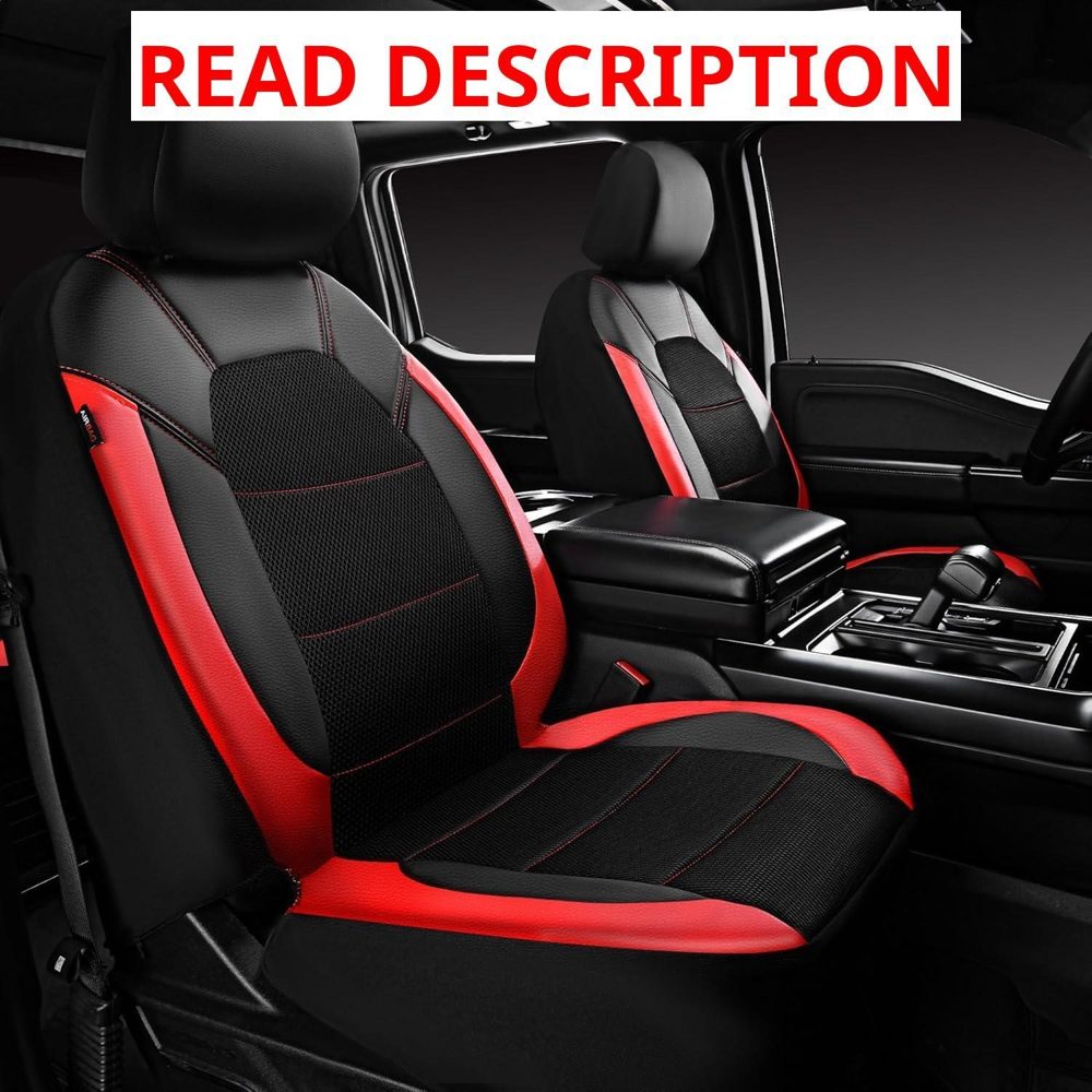CAR PASS Leather Front Seat Covers 2 Pack