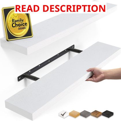 BAYKA White Floating Shelves 22.5" Set