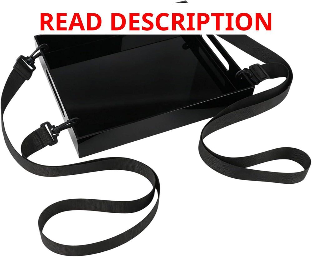 Black Acrylic Wearable Tray with Straps