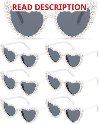 Huquary Heart Pearl Sunglasses Bride